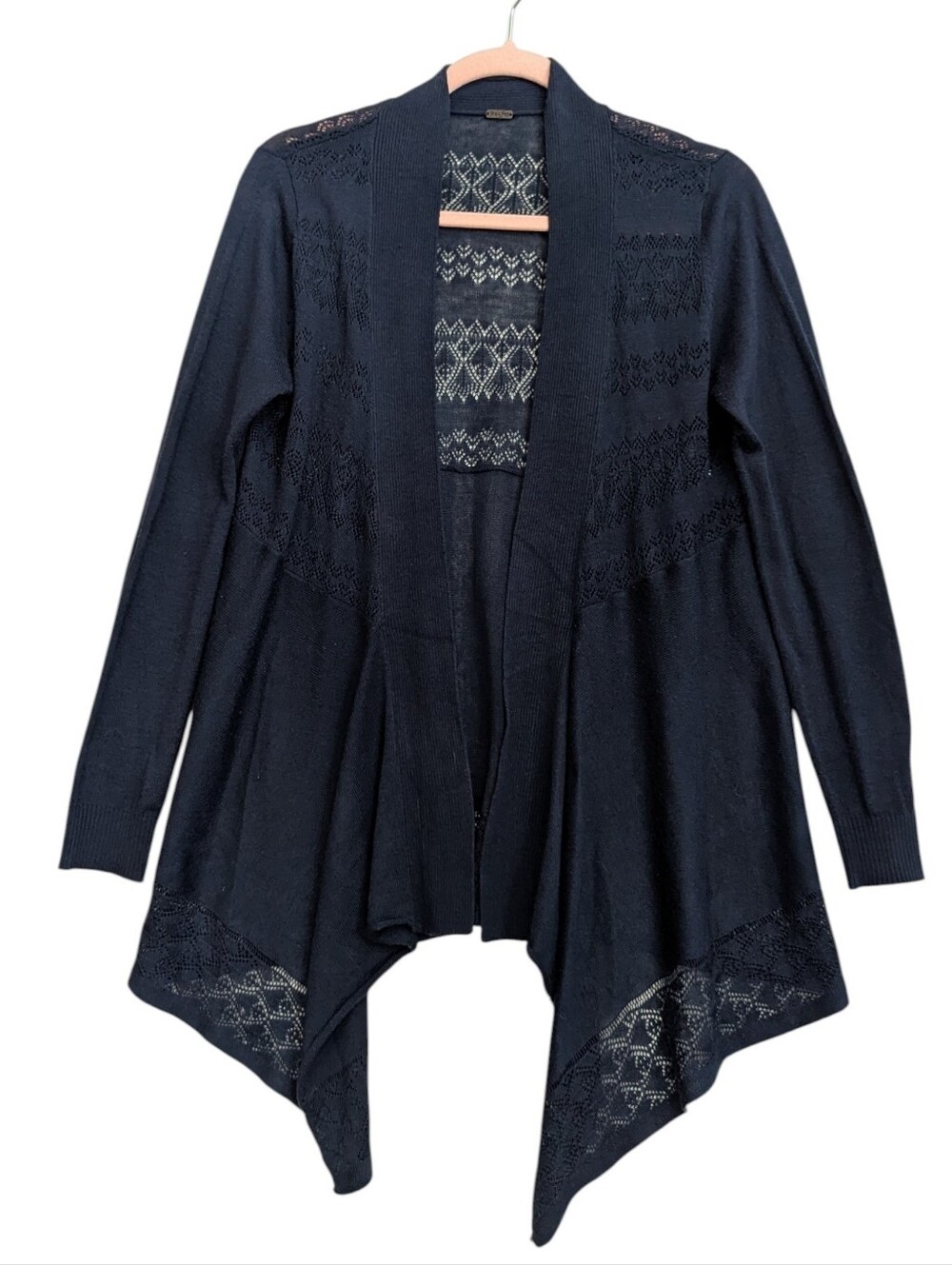Poof! Open Front Navy Cardigan